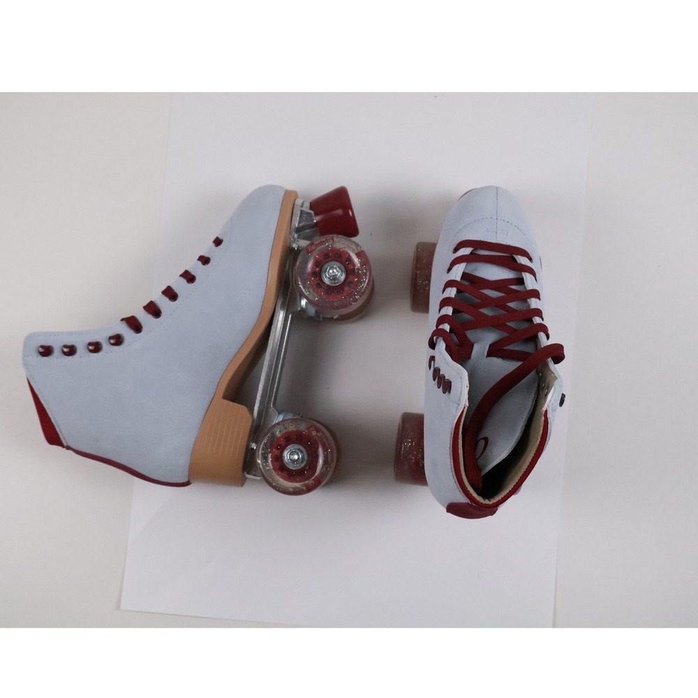 Candi Grl Roller Skates Carlin Blue Burgundy Size 10 Suede NEW MSRP 120 - Picture 3 of 6